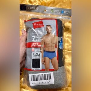 Hanes Men's Briefs 7-Pack in Blue, Black, Gray